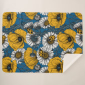 Die Wiese in Gelb und Blau Sherpadecke (Vorderseite (Horizontal))