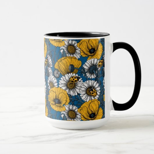 Die Wiese in Gelb und Blau Tasse (Rechts)