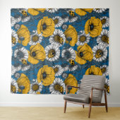 Die Wiese in Gelb und Blau Wandteppich (Beispiel (Horizontal))