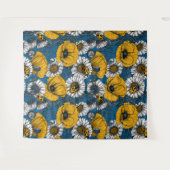 Die Wiese in Gelb und Blau Wandteppich (Vorderseite (Horizontal))