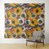 Die Wiese in Gelb und Blau Wandteppich (Beispiel (Horizontal))