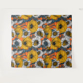 Die Wiese in Gelb und Blau Wandteppich (Vorderseite (Horizontal))