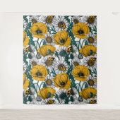 Die Wiese in Gelb Wandteppich (Vorderseite)