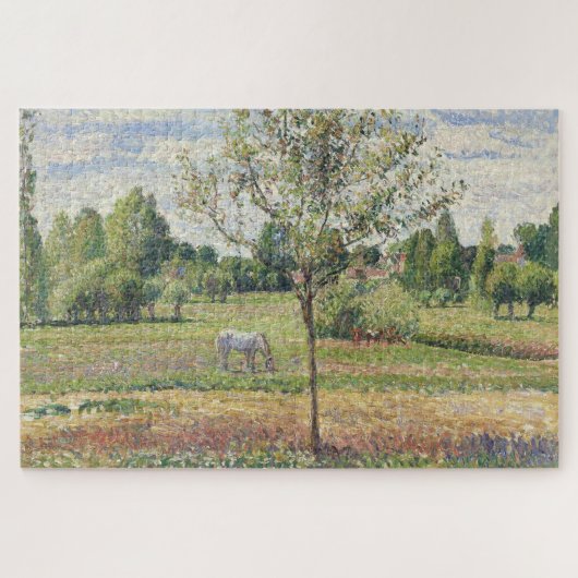 Die Wiese mit grauem Pferd, Eragny, Ölmalerei Puzzle (Horizontal)