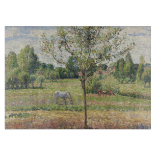 Die Wiese mit grauem Pferd, Eragny, Ölmalerei Schneidebrett