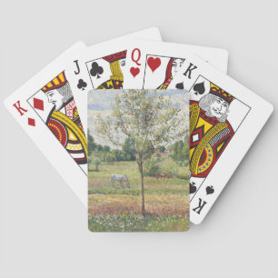 Die Wiese mit grauem Pferd, Eragny, Ölmalerei Spielkarten
