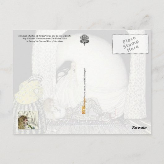 Die Wig des Herrn wurde entfernt, während er schli Postkarte (Rückseite)