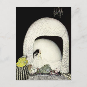 Die Wig des Herrn wurde entfernt, während er schli Postkarte