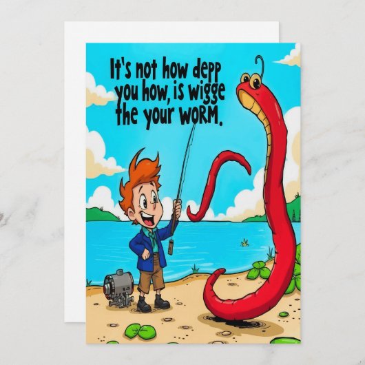 Die Wiggly Worm Chronicles Einladung (Vorne/Hinten)