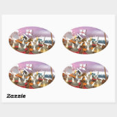 Die Wikinger Ovaler Aufkleber (Blatt)