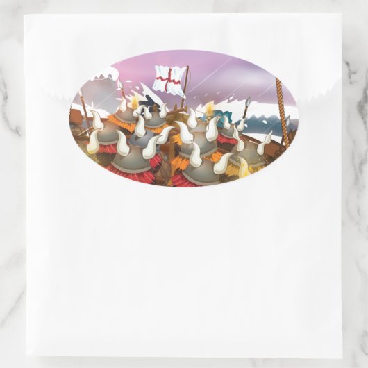 Die Wikinger Ovaler Aufkleber (Tasche)