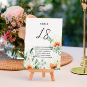 Die Wildblumen grün und orange Tischnummer