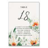 Die Wildblumen grün und orange Tischnummer (Vorderseite)