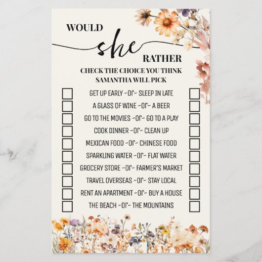 Die Wildblumen im Herbst würden eher ein Duschspie Flyer (Vorne)