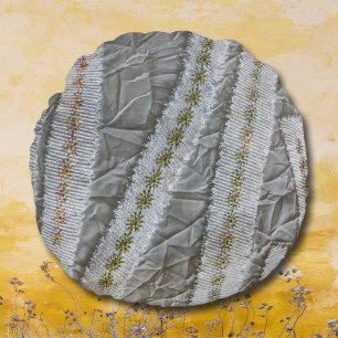 Die Wildblumen sind einfach, beige, beige, beige, Rundes Kissen