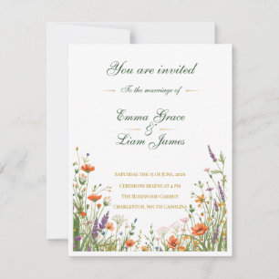 Die Wildblumen-Wiese Florale Hochzeitseinladung  Mitteilungskarte