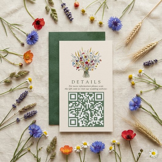 Die Wildblumen-Wiese-Hochzeitssuite - QR-Code Begleitkarte