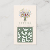 Die Wildblumen-Wiese-Hochzeitssuite - QR-Code Begleitkarte (Vorderseite)