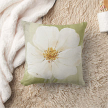 Die Wildblumenblüten-Moosgrün- und Weiße Kissen