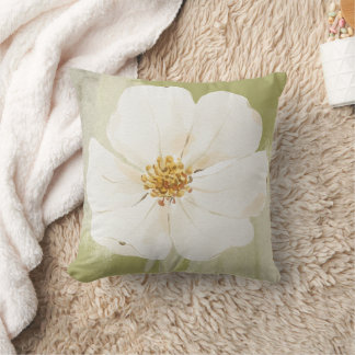 Die Wildblumenblüten-Moosgrün- und Weiße Kissen