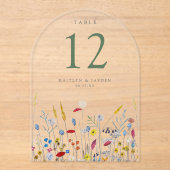 Die Wildblumenwiese-Hochzeitssuite - Tischnummer (Vorderseite)