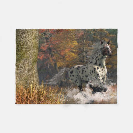 Die wilde Appaloosa-Decke Fleecedecke (Vorderseite (Horizontal))