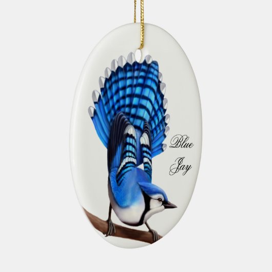Die wilde blaue Jay-Vogel-Verzierung Keramik Ornament (Rechts)