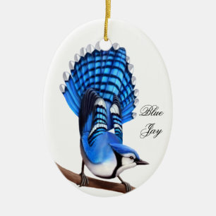 Die wilde blaue Jay-Vogel-Verzierung Keramik Ornament