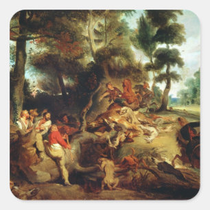 Die wilde Boarenjagd Quadratischer Aufkleber