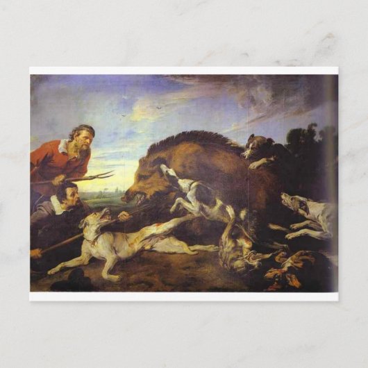 Die wilde Boarjagd von Frans Snyders Postkarte (Vorderseite)