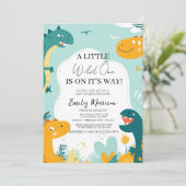 Die wilde ist unterwegs und die Babydusche Einladung (Stehend Vorderseite)