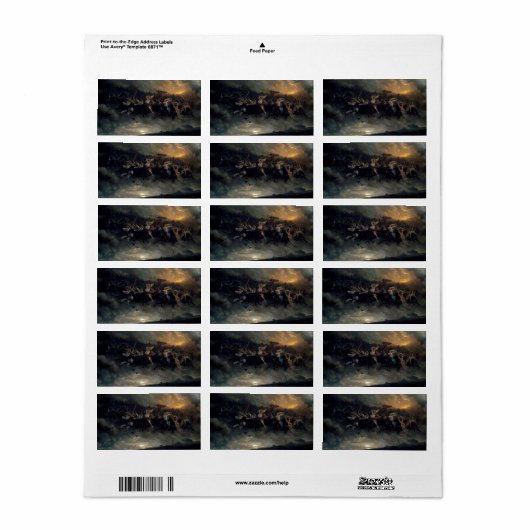 Die wilde Jagd auf Odin, 1872 von Peter Nicolai Ar Adressaufkleber (Vorne)