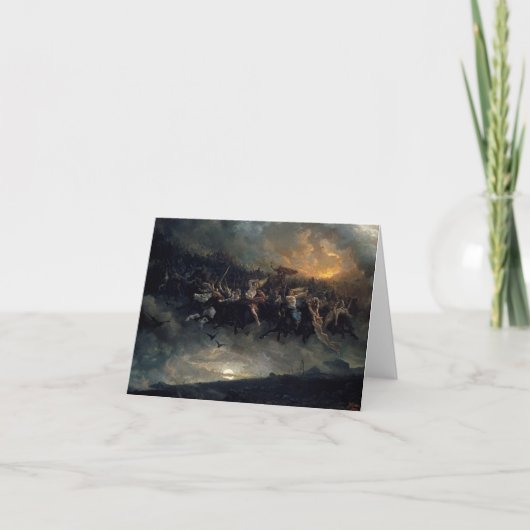 Die wilde Jagd auf Odin, 1872 von Peter Nicolai Ar Dankeskarte (Vorderseite)