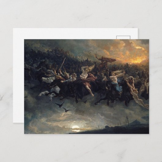 Die wilde Jagd auf Odin von Peter Nicolai Arbo 187 Postkarte (Vorne/Hinten)