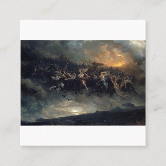 Die wilde Jagd auf Odin von Peter Nicolai Arbo 187 Quadratische Visitenkarte (Vorderseite)