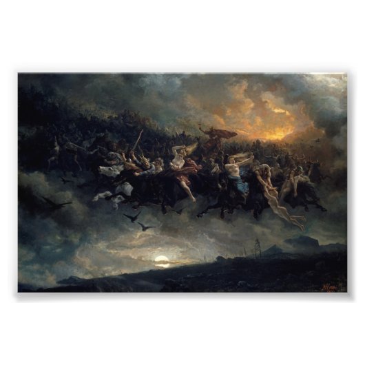 Die wilde Jagd auf Odin von Peter Nicolai Arbo Fotodruck (Vorne)