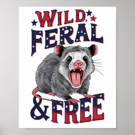 Die wilde Opossum-Wild-Wildnis und die freie Possu Poster (Vorne)
