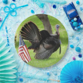 Die wilde Türkei mit amerikanischer Flagge Pappteller (Party)