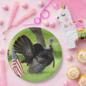 Die wilde Türkei mit amerikanischer Flagge Pappteller (Party)