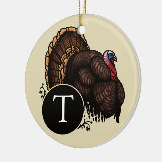 Die wilde Türkei mit Monogramm Keramik Ornament (Links)