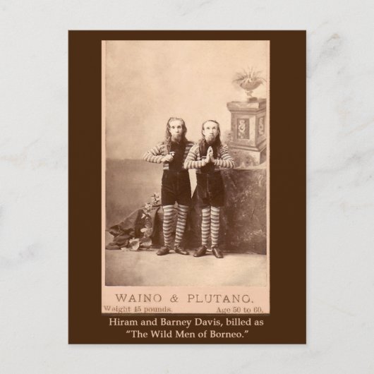 Die wilden Männer von Borneo auf Karten, Postkarte (Vorderseite)