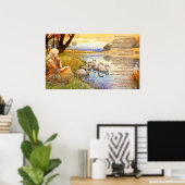 Die wilden Schwäne von Coole Gedicht und Kunstwerk Poster (Heimbüro)