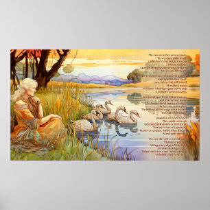 Die wilden Schwäne von Coole Gedicht und Kunstwerk Poster