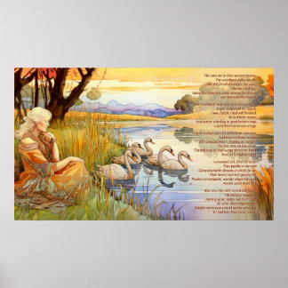 Die wilden Schwäne von Coole Gedicht und Kunstwerk Poster