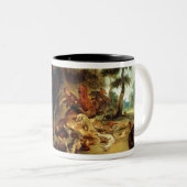 Die wilder Eber-Jagd Zweifarbige Tasse (VorderseiteRechts)
