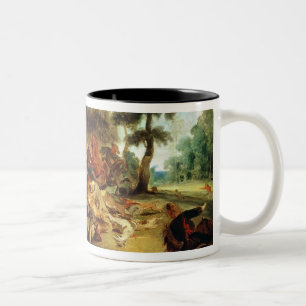 Die wilder Eber-Jagd Zweifarbige Tasse