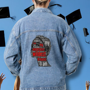 Die wildesten Träume meiner Vorfahren Zitat Rot Sc Jeansjacke