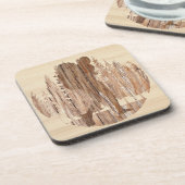 Die Wildnis ruft Wiker in Holz hervor Getränkeuntersetzer (Linke Seite)