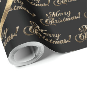 Die Williams-Familie Imitats Gold Black Christmas Geschenkpapier