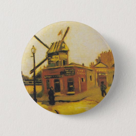 Die Windmühle von Galette von Vincent van Gogh Button (Vorderseite)